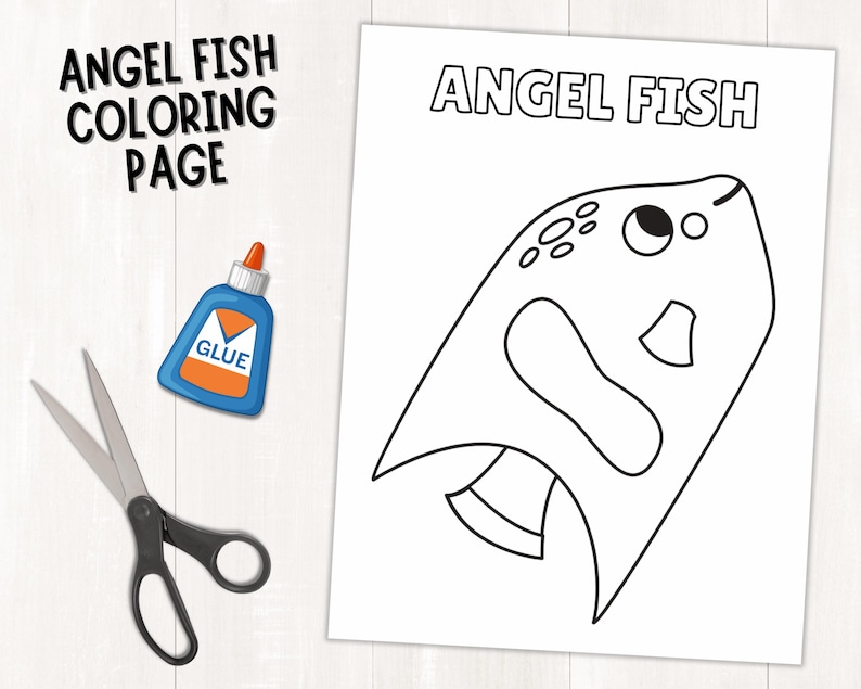 Printable Angel Fish Pattern Angelfish Craft | Ocean Animal Craft for Kids (printable Activity) - Etsy