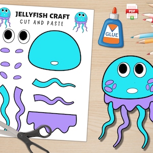 Jellyfish Craft | Sea Life Activity | Ocean Animals Craft | Cut & Paste | Printable PDF | Build a Jellyfish | Jellyfish Paper Craft