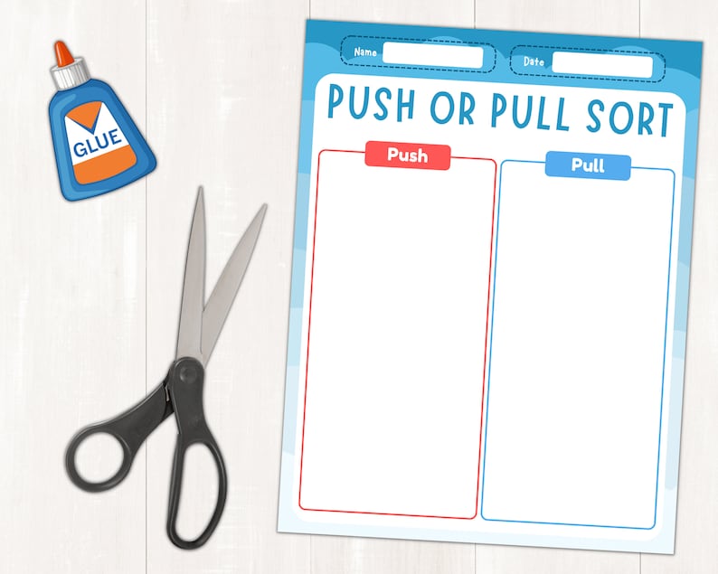 Push or Pull Sorting Activity | Force and Motion | Cut and Paste ...