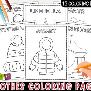 Winter Wear Coloring pages Clothes Coloring Sheets Winter Activity for Kids 13 Winter Clothes Coloring Sheets Printable Pdf image 1