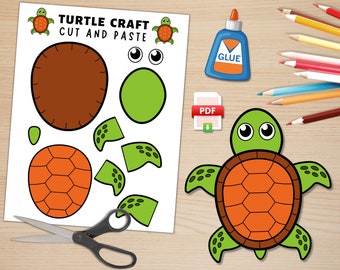 Sea Turtle Craft for Kids | Sea Life Activities | Ocean Animal Craft | Cut & Paste | Printable | Build a Turtle | Sea Turtle Paper Craft