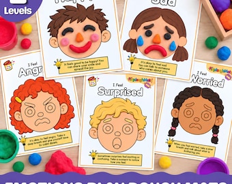 Emotions Play Dough Mats | Hands-On Feelings Activities for Kids | SEL & Social Skills