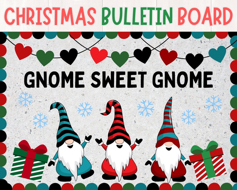 Christmas Gnome Bulletin Board Kit | Christmas Classroom Decor | Gnome ...