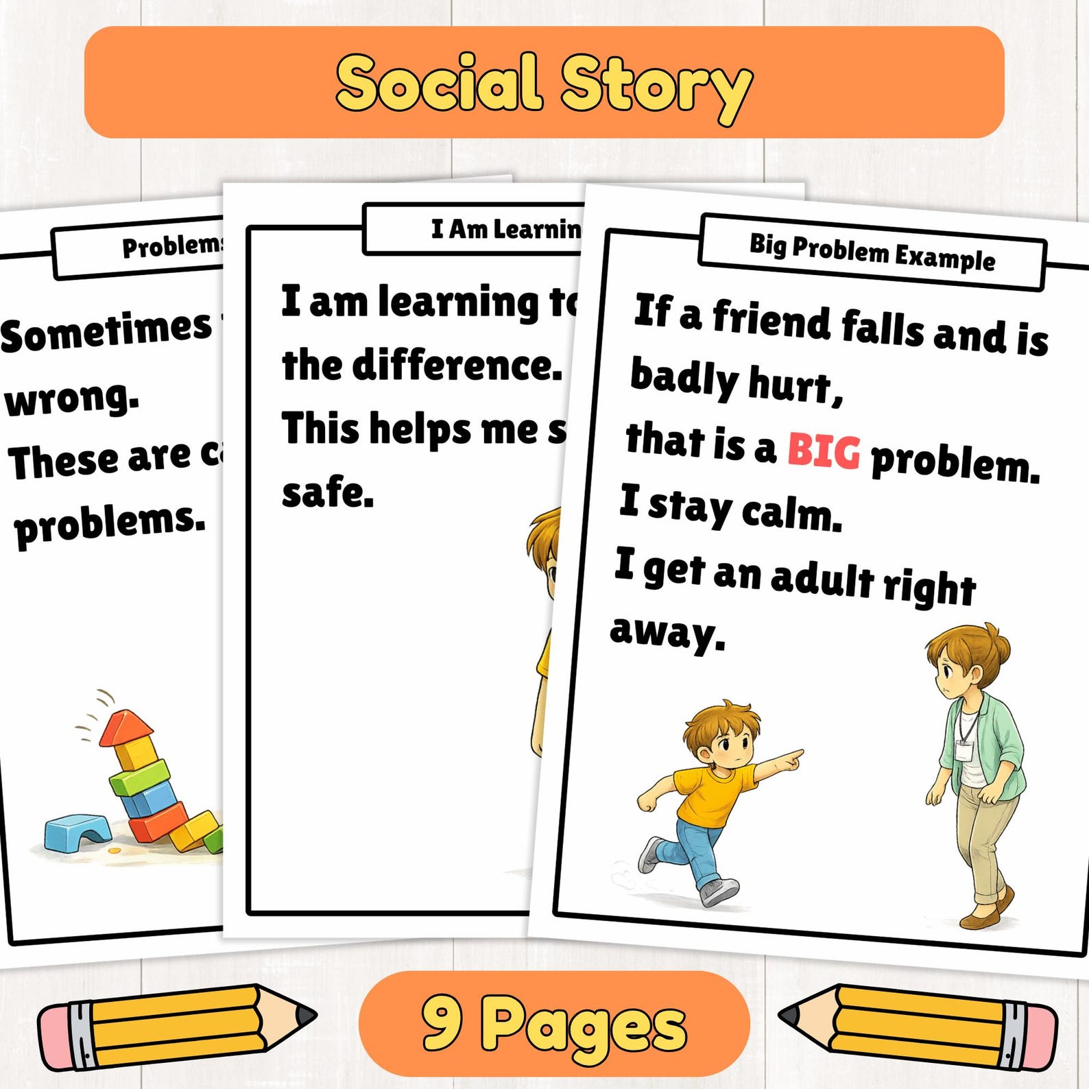 Big Vs Small Problem Social Story | Size of the Problem | Sorting ...