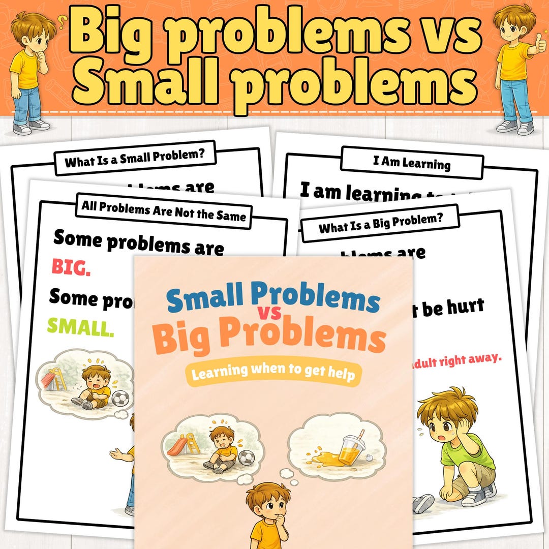 Big Vs Small Problem Social Story | Size of the Problem | Sorting ...
