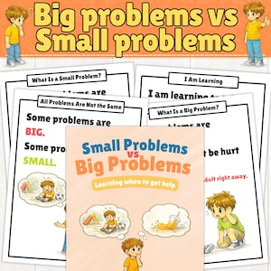 Big vs Small Problem Social Story | Size of the Problem | Sorting Activity | Instant Download