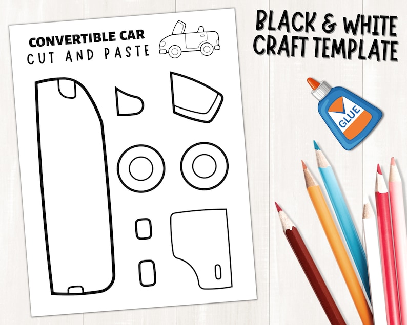 Convertible Car Craft for Kids | Car Printable Template ...