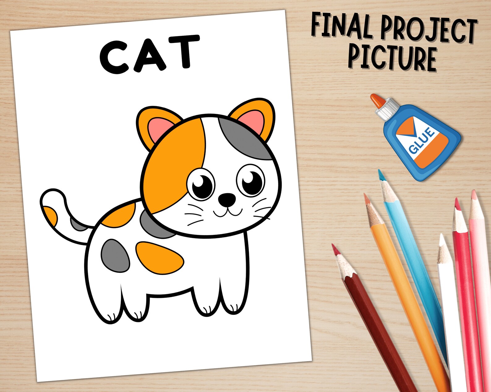Printable Cat Craft Template Pet Animal Craft Farm Animal
