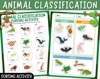 Animal Classification Printable: Sorting by Diet - Etsy Canada