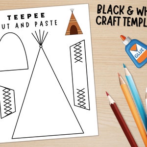 Printable Teepee Craft Native American Day Craft Activity Thanksgiving ...