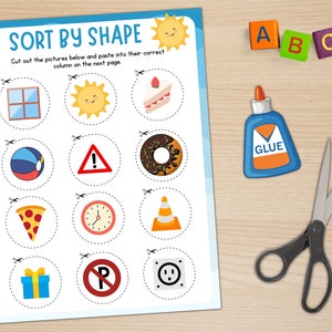 Sorting by Attributes Printable Worksheets | Sort by Shape | Sort by ...
