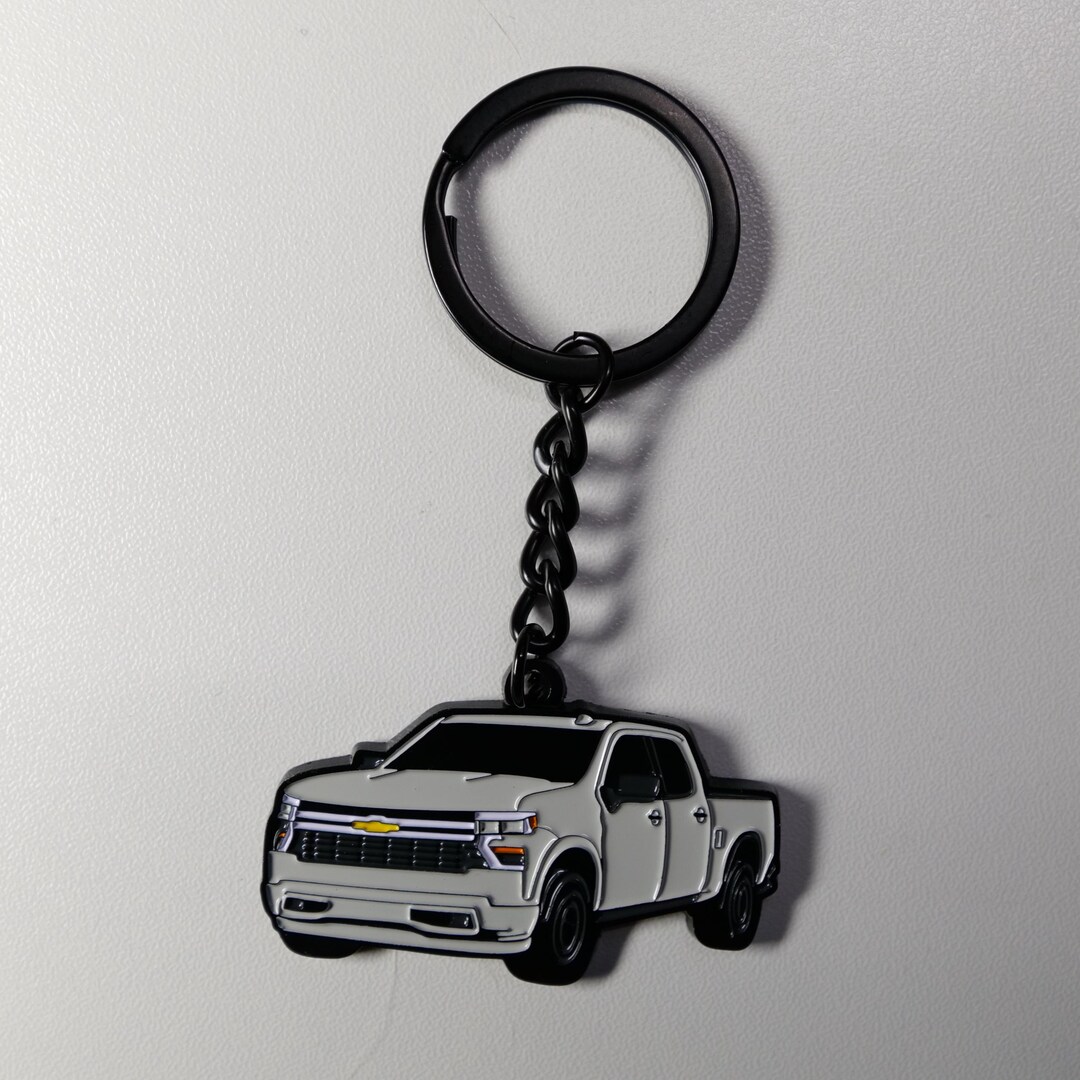 Chevy Silverado Metal Keychain – Premium Molded Key Tag for Silverado ...