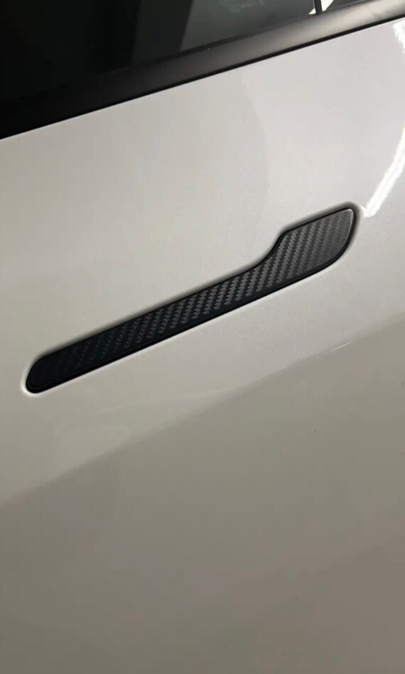 Tesla Model 3 / Model Y Door Handle Overlays (Carbon Fiber Style) | Car Accessories | Gifts for Him | Gifts for Her