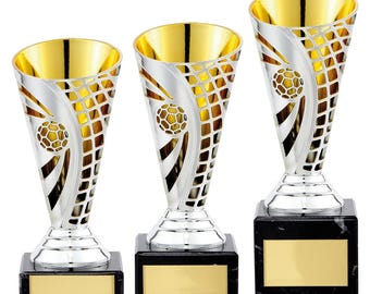 Trophy superstore defender silver and gold football trophy - multiple sizes available - free engraving