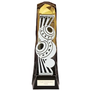 Shard lawn bowls trophy - free engraving - height 230mm