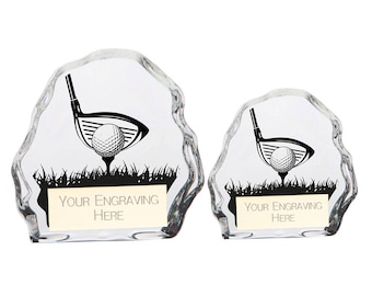 Trophy superstore mystique golf glass trophy - free engraving - multiple sizes available