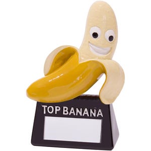 Troféu banana super divertido - gravação grátis - prêmio ideal para diversão