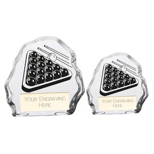 Trofeo de cristal Mystique para billar/snooker de Trophy Superstore - varios tamaños disponibles - grabado gratuito