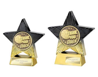 Superstar thank you coach football trophy - free engraving - multiple sizes available