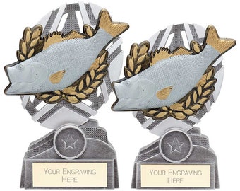 The stars fishing angling award trophy - free engraving - mulitple sizes available