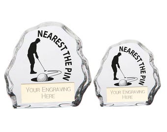 Trophy superstore mystique golf nearest the pin glass trophy - free engraving - multiple sizes available
