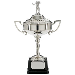 Coupe de golf Trophy superstore plaquée nickel sterling - gravure gratuite - 295 mm de hauteur