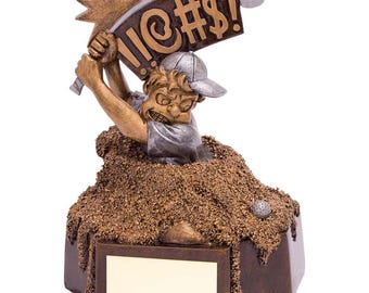 Trophy superstore bunker blues golf award trophy - free engraving - 155mm