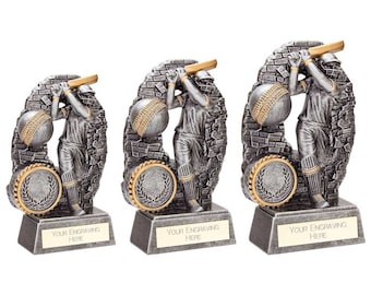 Blast out male cricket award trophy - free engraving - mulitple sizes available
