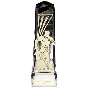 Trophy superstore shard black & silver rugby trophy - free engraving - height 230mm