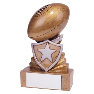 Trophy superstore mini shield rugby trophy - free engraving - size 95mm