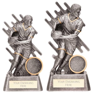 Trophy superstore focus male rugby trophy - multiple sizes - free engraving