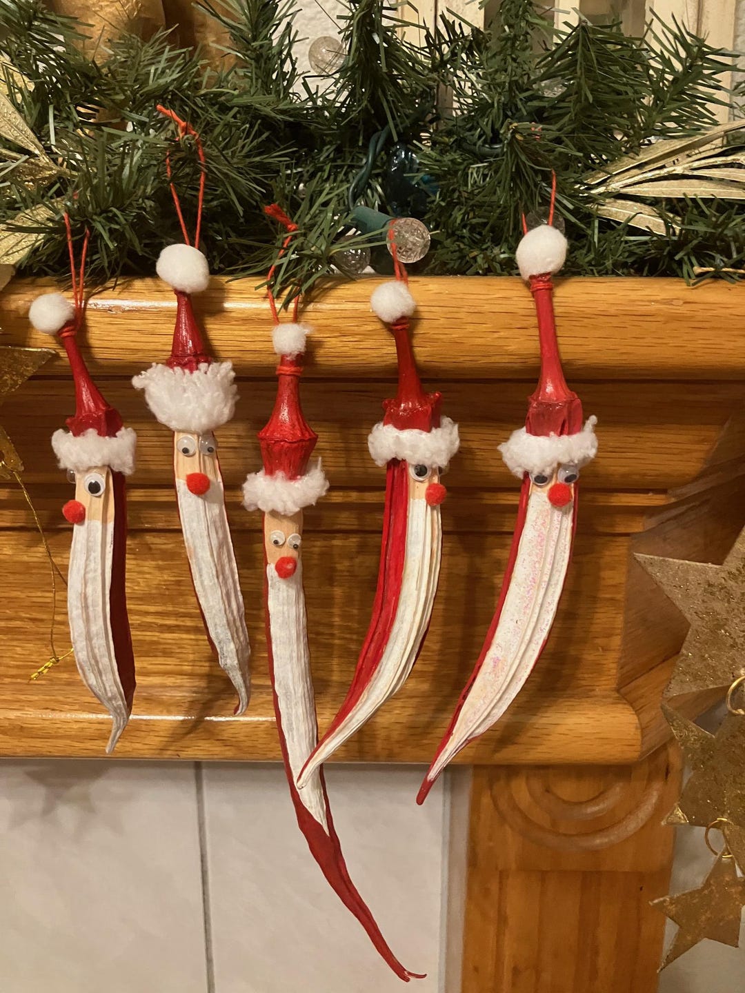 Octillery Santa Hand-painted Okra Santa Ornaments - Etsy