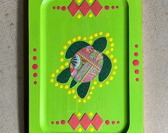 Turtle Trinket Tray hand painted wood