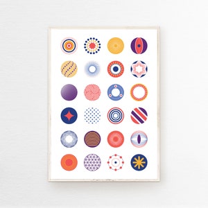 Wall Art | Circle Geometry | Decoration Circle Poster | Set of 4 | Art print | | Printable circle poster | Modern Poster | Circle Graphic