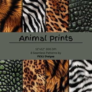 アニマルパターンの本　PATTERN'S 8 ANIMALS African Safari Animal Print Digital Patterns Instant
