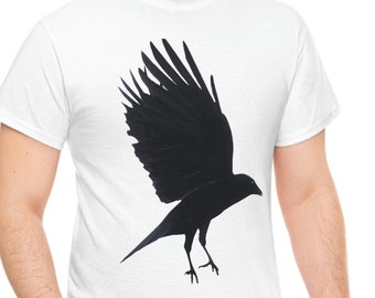 Double Sided Crow in Flight T Shirt( two different images)