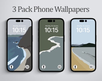 Beach Phone Wallpaper | 3 pack | Digital Download