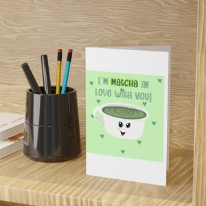 Carte de voeux Matcha Love, papeterie, carte de correspondance, fin gourmet, thé vert matcha