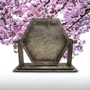 Handcrafted Interchangeable Hexagon Frame: Versatile Home Decor for Every Season with your choice of one insert