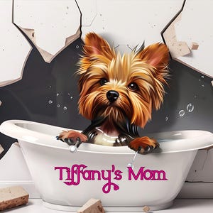 Yorkshire Terrier In A Tub 20oz Tumbler With Name