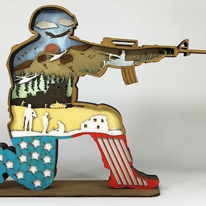 9 layer laser cut soldier