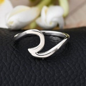 Ocean Wave Ring, 925 Sterling Silver Ring, Wave Ring, Sea Wave Ring, Dainty Ring, Silver Wave Ring, Minimalist Ring, Stacking Ring, Gift