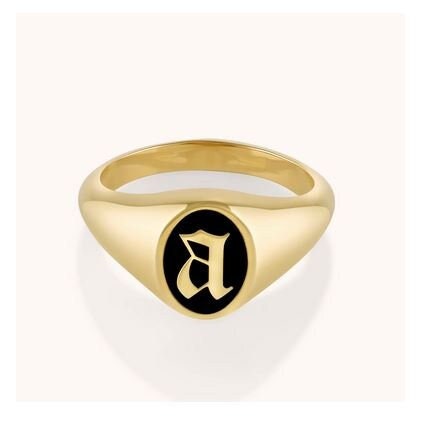 Alphabet rings in gold deals