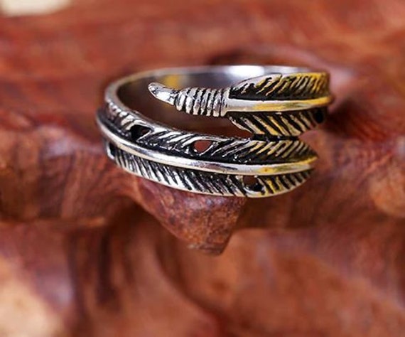 YILUOCD Anello Regolabile Con Ali D'angelo In Piuma Ali Di