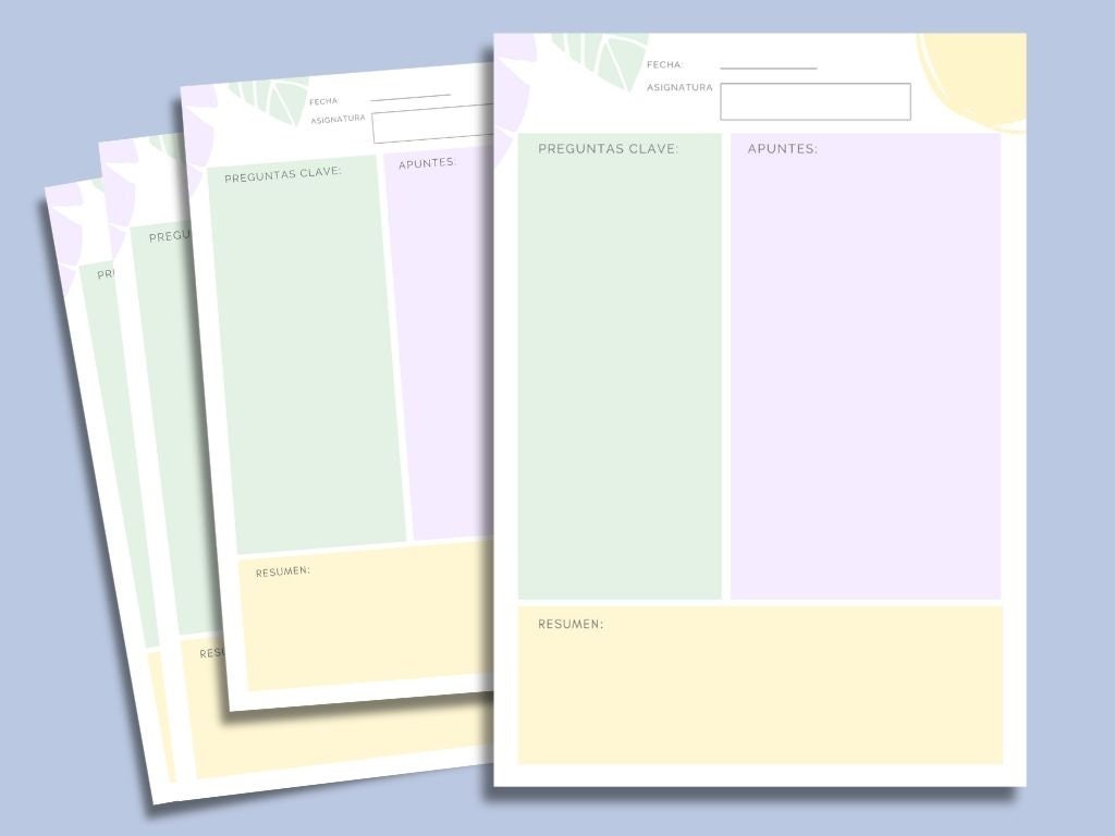 Cornel Notes to Print at Home, Cornell Digital Notes Template, Cornell ...