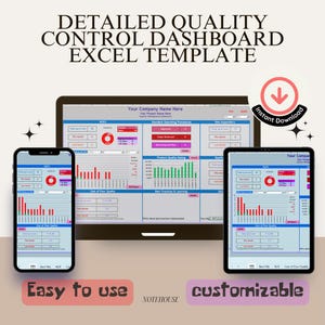 Modelo de Excel de Painel de Controle de Qualidade Completo e Detalhado – Sua Ferramenta Definitiva para Garantia de Qualidade! disponível no Google Sheet