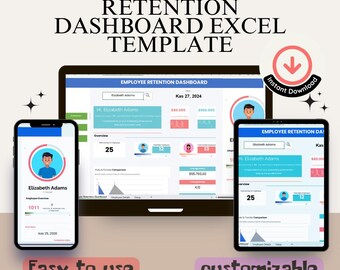Plantilla de Excel para el panel de retención de empleados: Métricas de RR. HH. (personalizable)