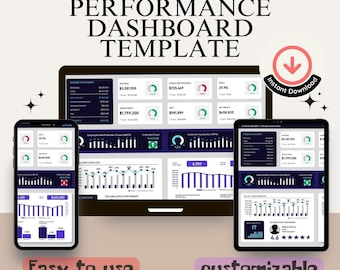 Plantilla de Excel para el panel del CEO / Optimice el rendimiento empresarial / Información financiera, de KPI y de equipo
