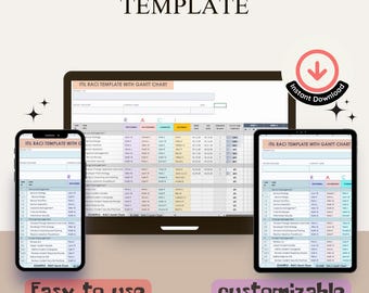 Plantilla de Excel ITIL RACI con diagrama de Gantt: optimice la gestión de servicios de TI y la planificación de proyectos