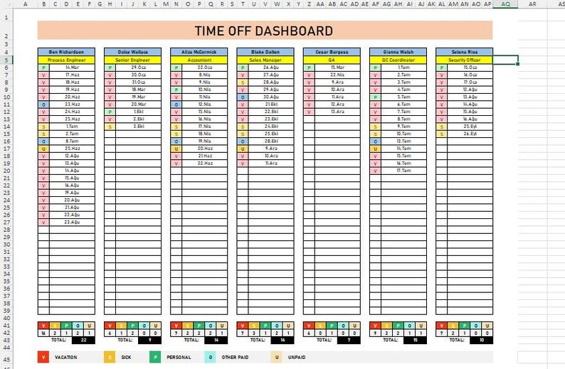 Ultimate Time off Tracker Excel Template Available Google Sheet Ultimate Time off Tracker Excel Template Available Google Sheet
